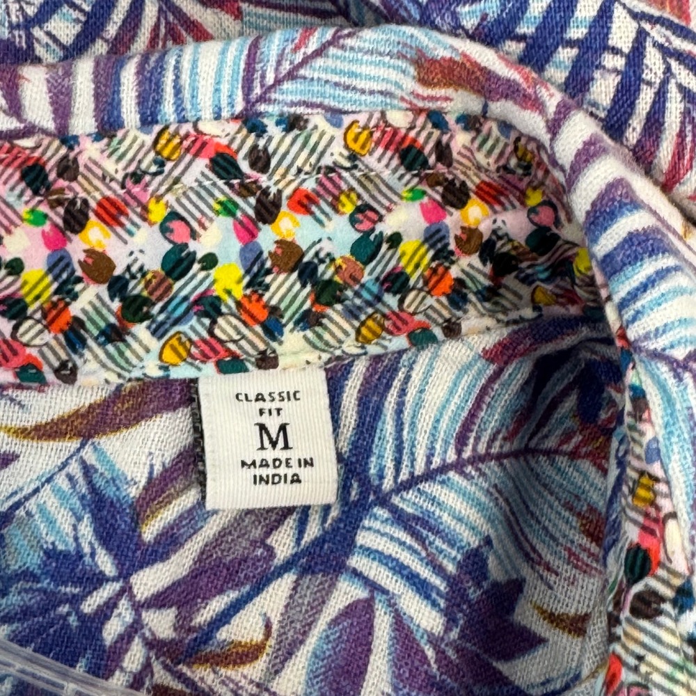Robert Graham Teigen Mens Medium Multi Tropical Palm Linen Shirt NWT - Picture 14 of 16